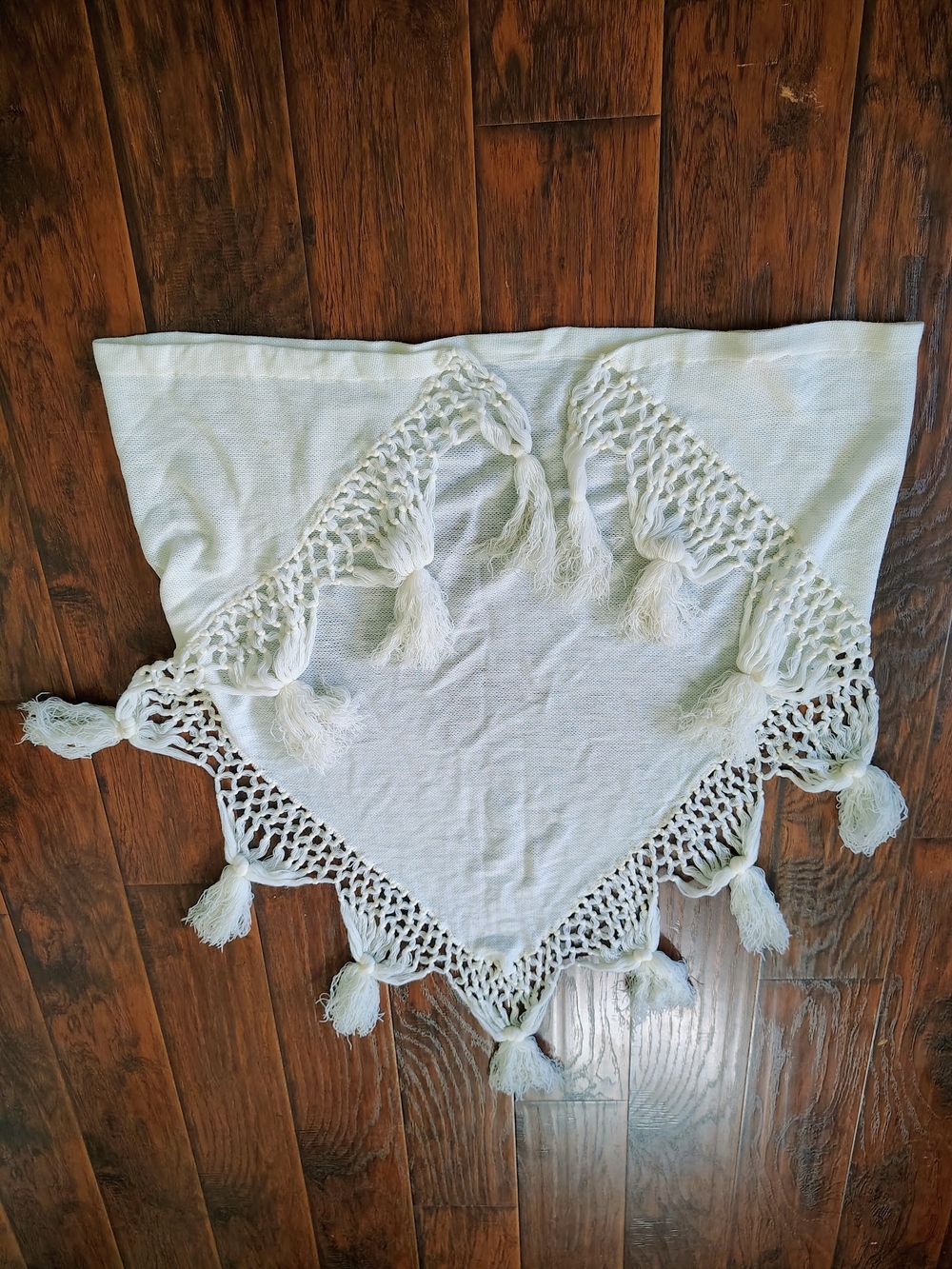 Vintage 70s Japanese Glentex fringe shoulder shawl Wrap
